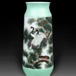 An Over Glazed Crane Vase