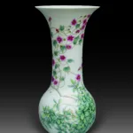 An Exquisite Over Glazed Petunias Flower Vase