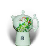 An Over Glazed Floral Pot