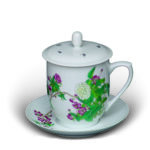 An Over Glazed Floral Cup