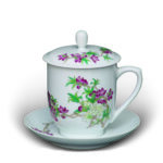 An Over Glazed Floral Cup