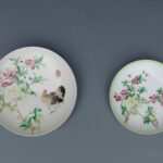 A Set of Over Glazed Floral Dishes
