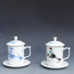 A Set of Two Over Glazed Tea Cups