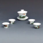A Set of Over Glazed Fish Teapot And Cups