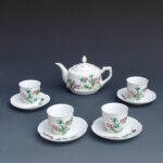 A Set Of Over Glazed Floral Teapot and Cups