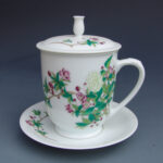 An Over Glazed Floral Cup