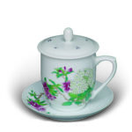An Over Glazed Floral Cup