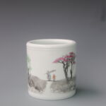 A Famille Rose Fishing Man Pen Holder