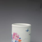 An Over Glazed Floral Porcelain Pen Holder